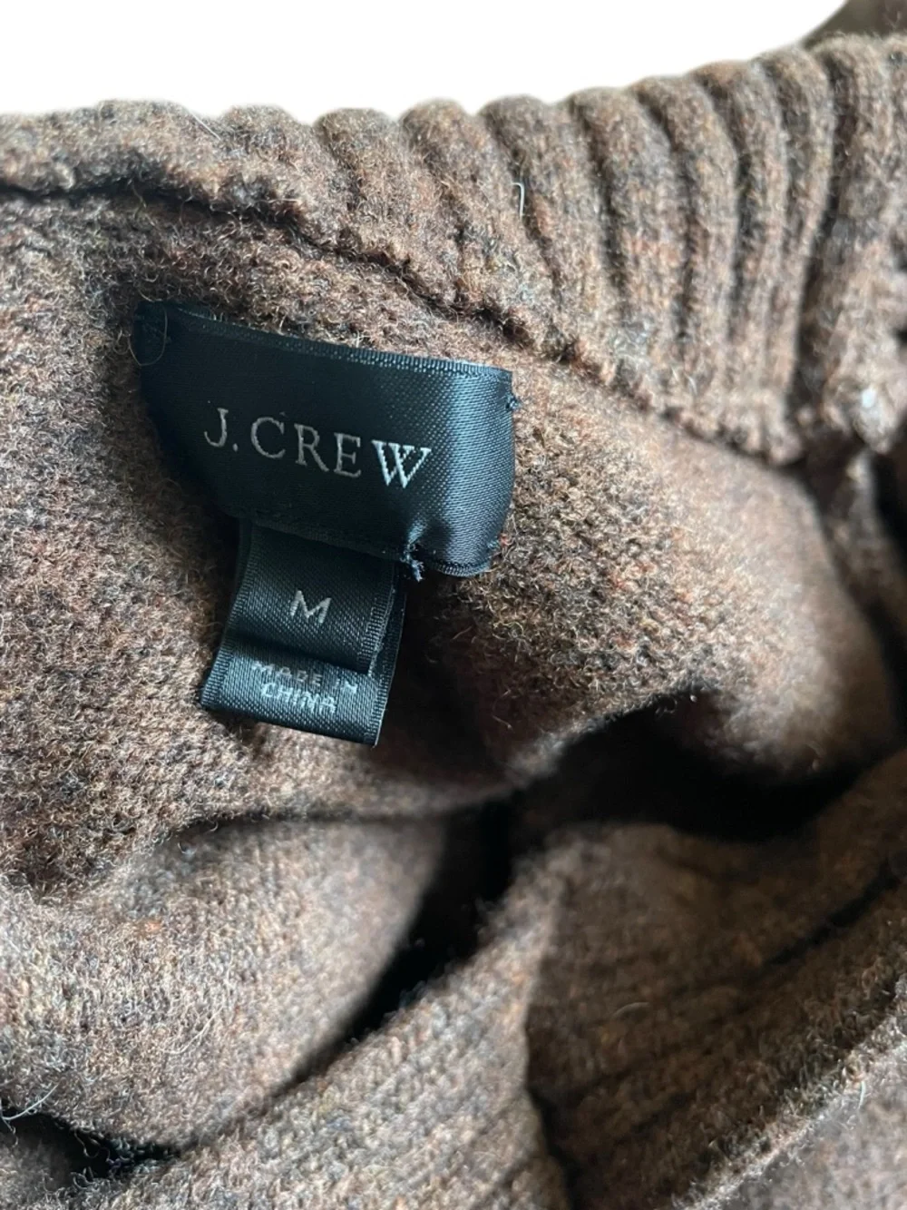 J.Crew 100% Lambswool Shawl Collar Sweater- Men’s Medium- Brown